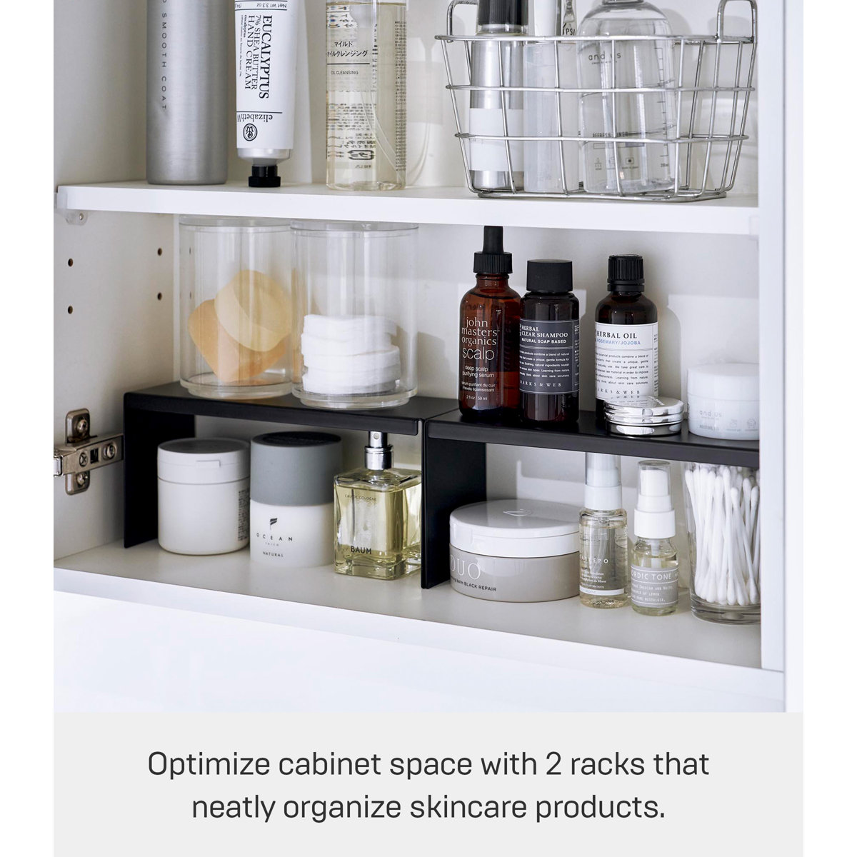 Yamazaki Home Medicine Cabinet Riser [Set Of 2], Steel, Holds 4.4 Lbs ...